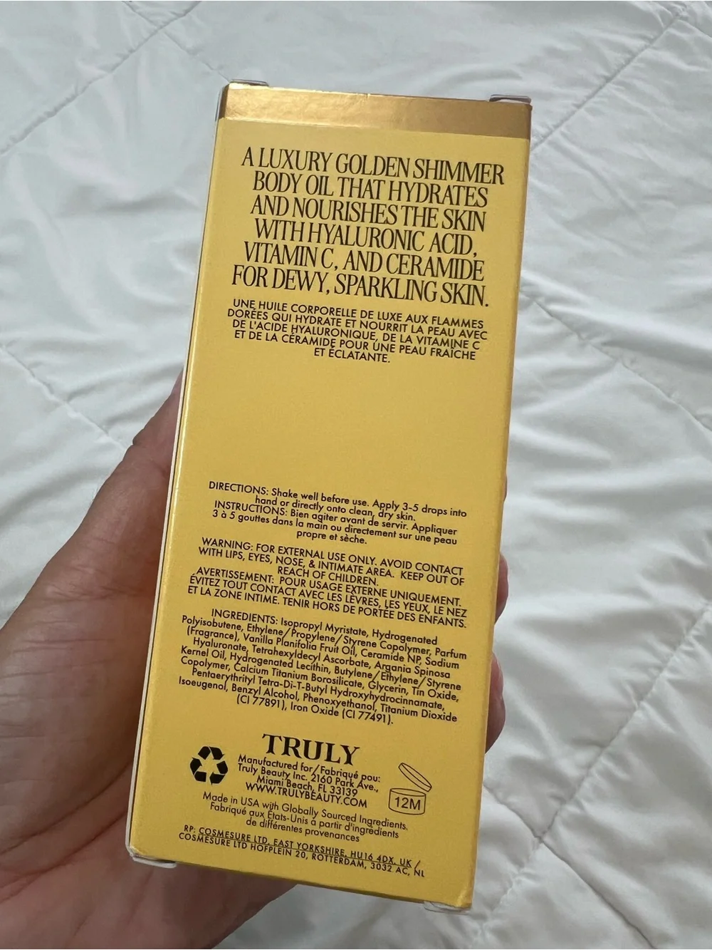 TRULY Golden Glaze Luxury Body Oil Shimmering Gold